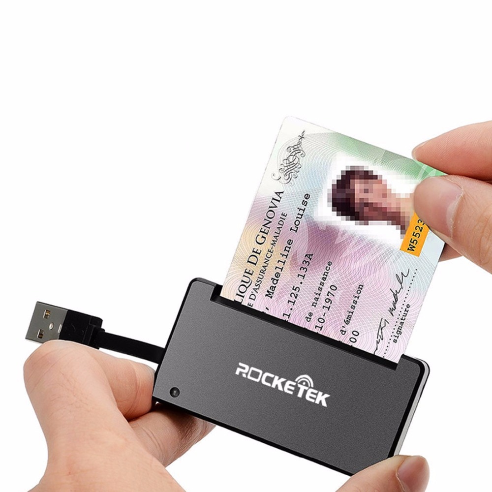 ROCKETEK SCR3 CAC ID SIM Chip Smart Card Reader USB 2.0 Suit for CAC (Universal Access Card) Government ID National ID Card