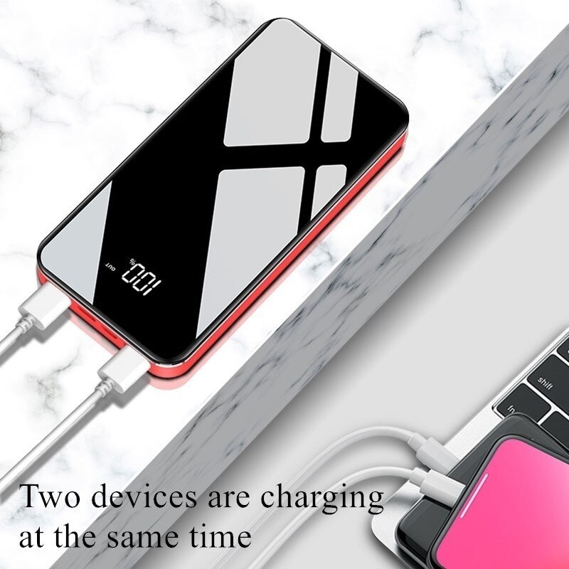 Powerbank 30000 mah, tragbares ladegerät, externer akku, schnellladefunktion mit led-digitalanzeige, schnellladefunktion für smartphones