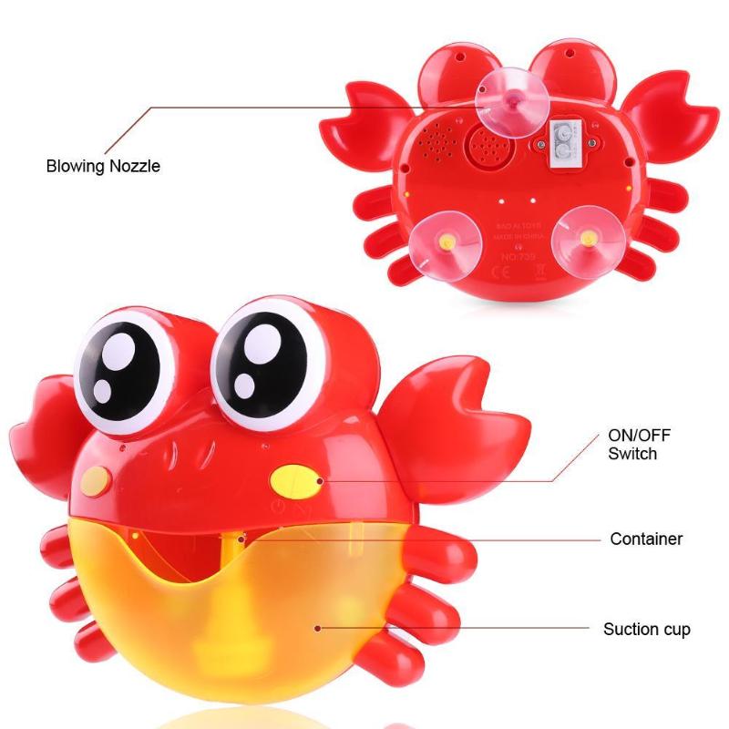 Boble maskine let elektrisk legetøj lave boble krabber sjov musik bad pool baby børn udendørs svømning badekar sæbe maskine legetøj