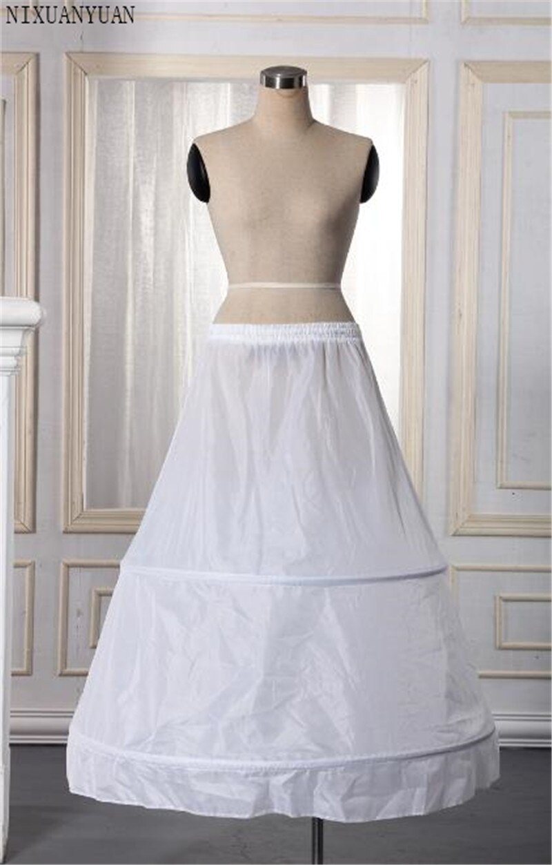Women White 2 Hoops A-line Wedding Accessories Bridal Crinolines Vestidos De Novia Underskirt Bustle Petticots