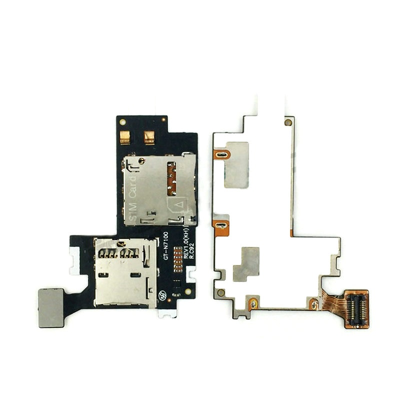 Voor Samsung Galaxy Note 2 N7100 Sim-kaart Houder Micro Sd Memory Socket Slot Lade Flex Kabel Reparatie Onderdelen