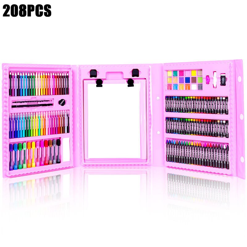 208 Pz/set I Bambini di Disegno Colorato Matita Pastello Acquerello Penne Tavolo Da Disegno Giocattolo Art Marker Penne Scuola Forniture Bambini Regali Di Compleanno