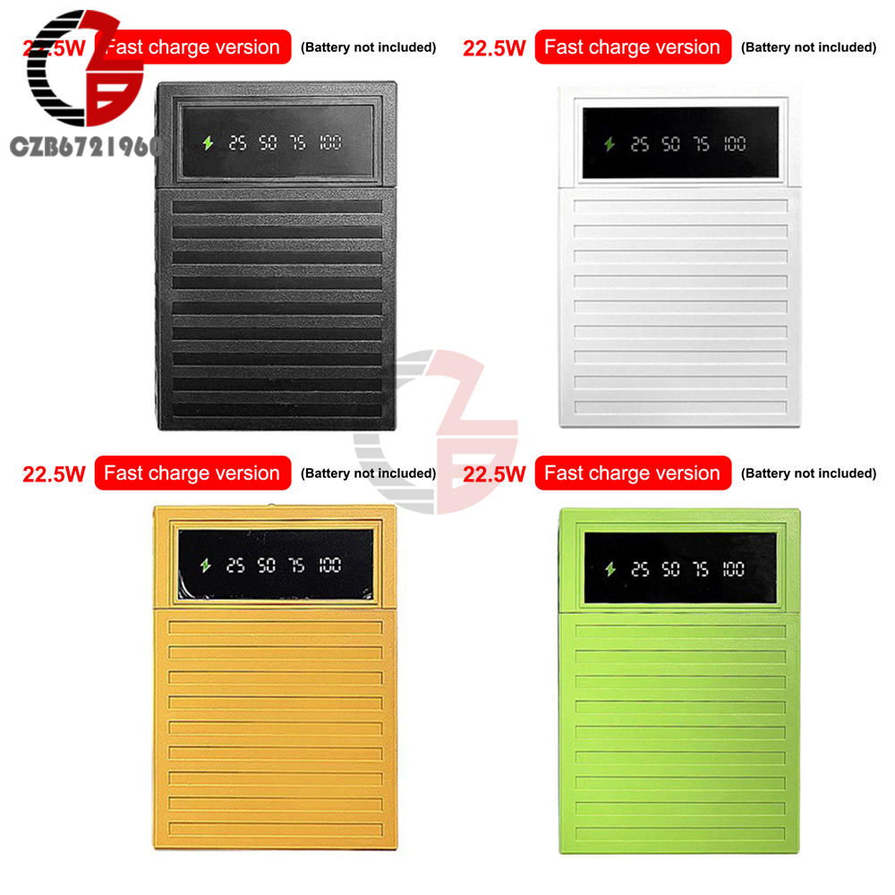 4 * 18650 Battery Holder Solderless Power Bank Cover DIY Battery Box Removable Power Supply Housing 18650 Battery Storage Box