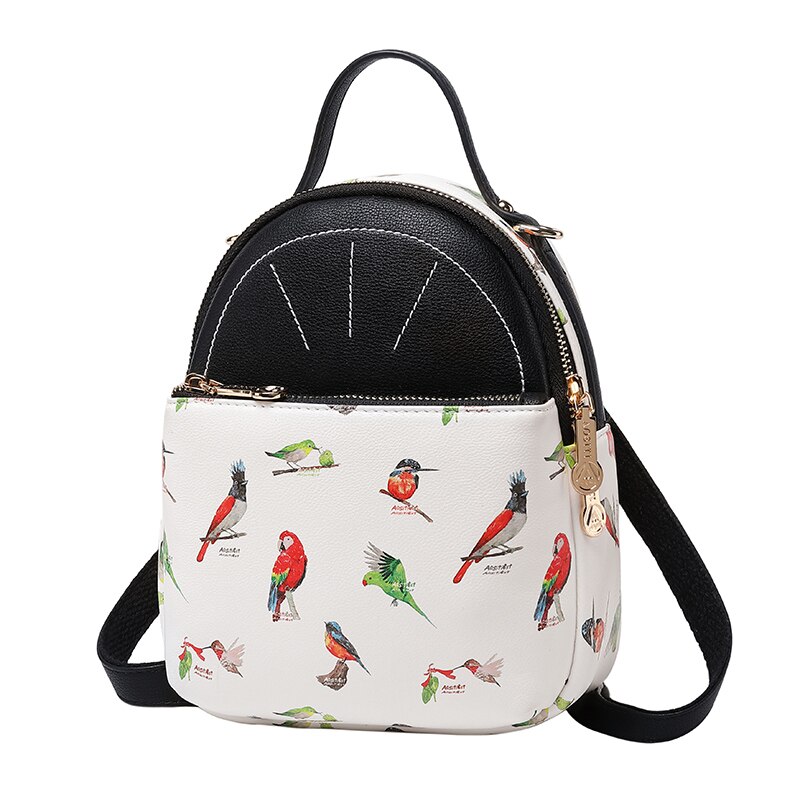 Printed Small Women Backpack 2021New Casual Small iPad Phone Backpacks Female pU Leather Handbags for Girls