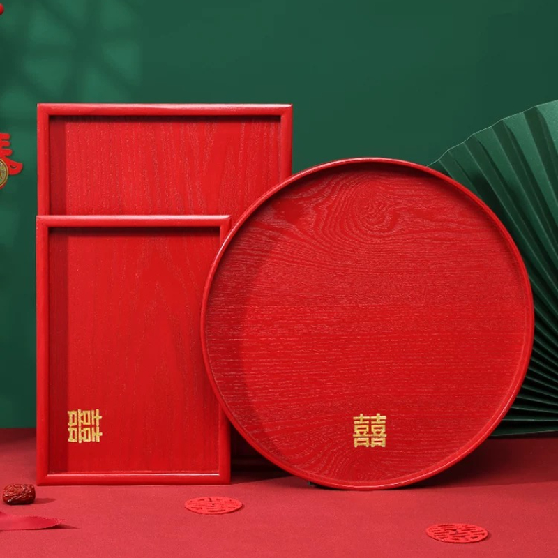 Escalier décoratif de mariage en bois massif rouge chinois, infuseur de thé à sec à la maison, fournitures de mariage