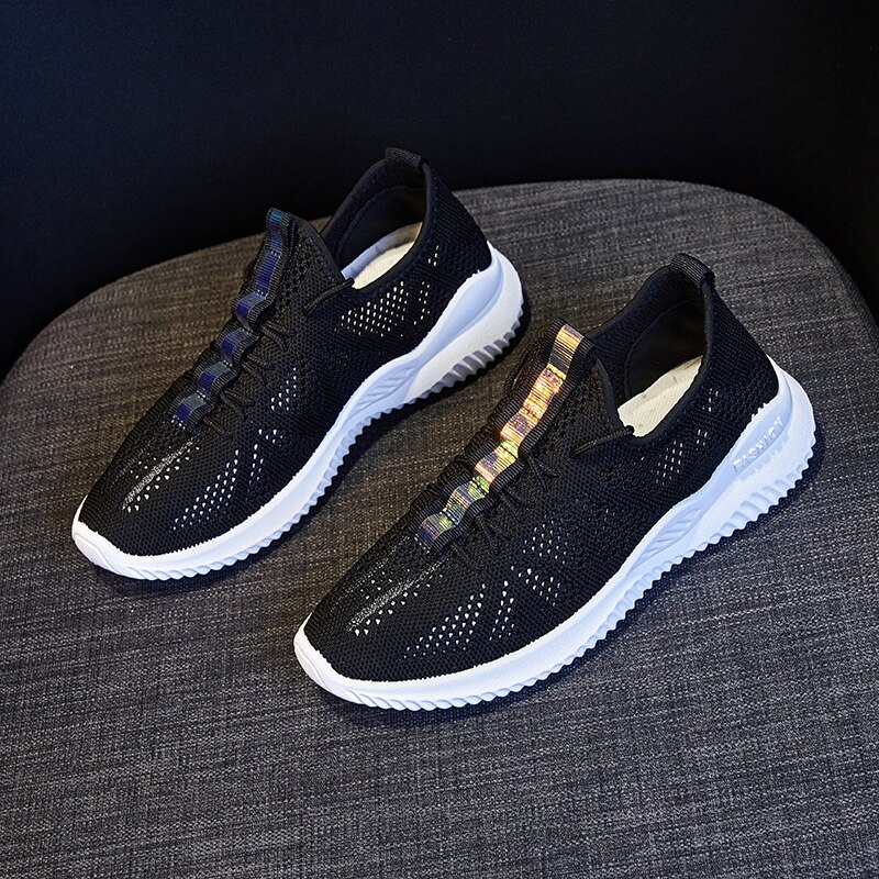 Women's Tennis Shoes - Lace-Up - Breathable Mesh Upper - Rubber Sole - Lightweight & Shock Absorbant
