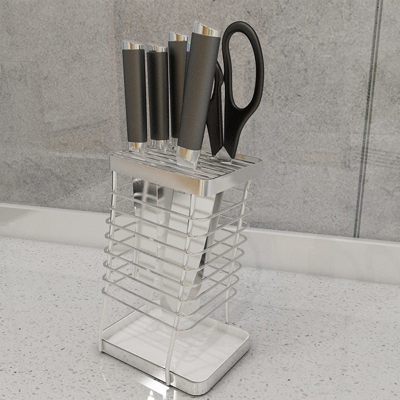 304 Stainless Steel Kitchen Knife Holder Knife Holder Household Multifunctional Storage Shelf Kitchen Utensils Knife Holder