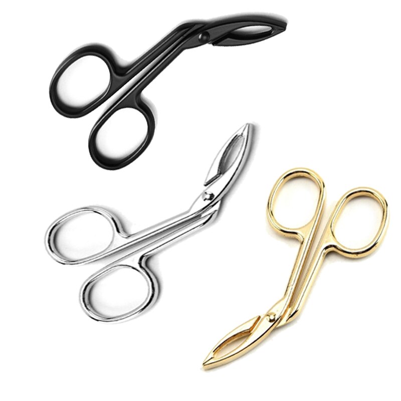 Pince à épiler les sourcils, coudée, ciseaux à Clip, épilateur droit et pointu, outils de beauté et de maquillage