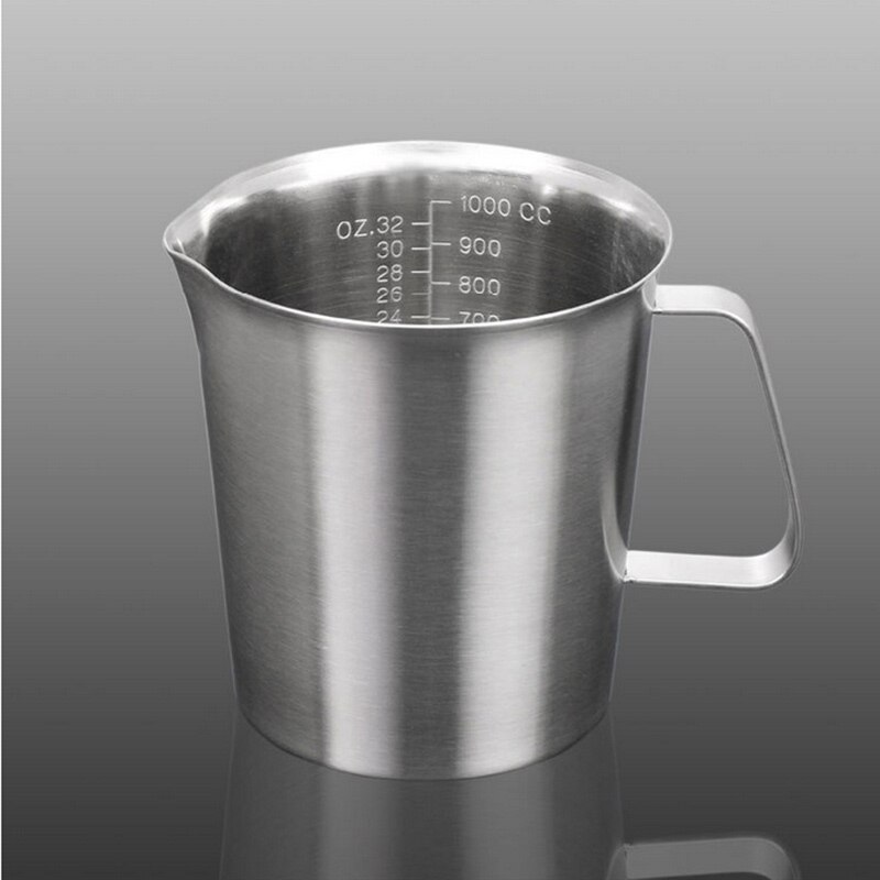 Ruostumaton teräs maidonvaahdotuskannu cappuccinon maidon valmistus tee kahvi maitokuppi maidonvaahdotuskannu: 1000ml