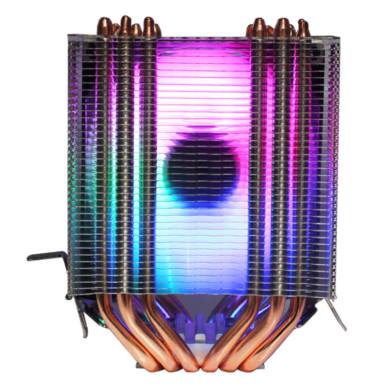 3/4PIN RGB LED CPU Cooler 6-Heatpipe Dual Tower 12V 9cm Cooling Heatsink Radiator for LGA 1150/1151/1155/1156/775/1366 AMD