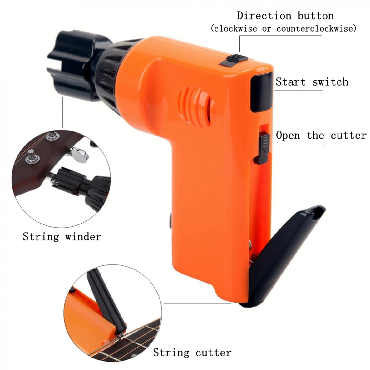 Elektrische Automatische Gitarre Saiten Wickler Wiederaufladbare mit Schnur Cutter Ukulele Gitarre Bass Reparatur Werkzeuge Zubehör
