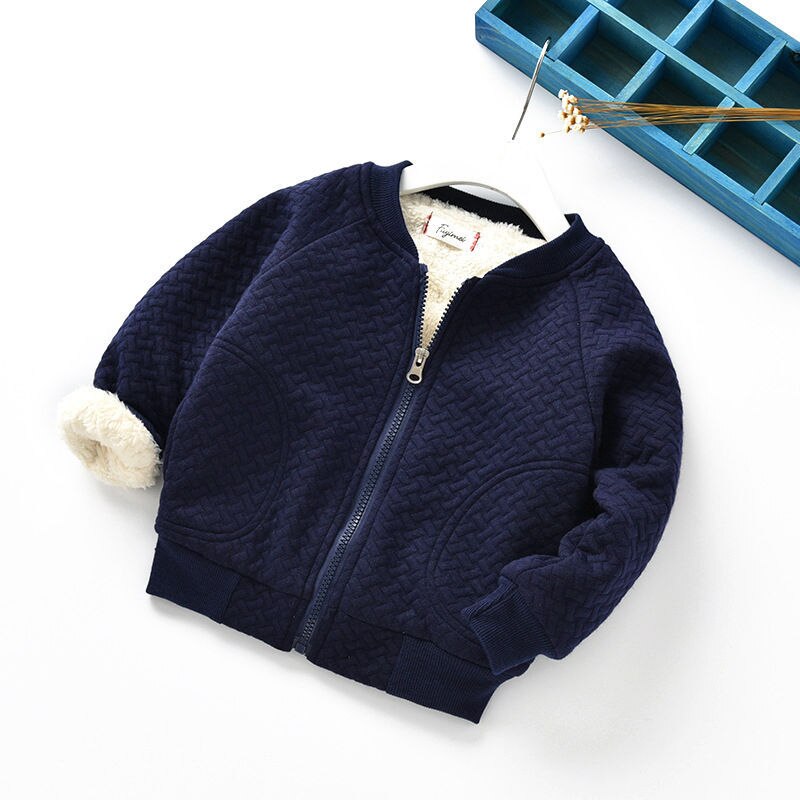 Baby Mädchen Dicke Jacken Für Baby Kleidung freundlicher Samt Reißverschluss Mäntel Winter Kleinkind Jungen Warme Jacke Lässig Baby Oberbekleidung: dunkel Blau / 24M