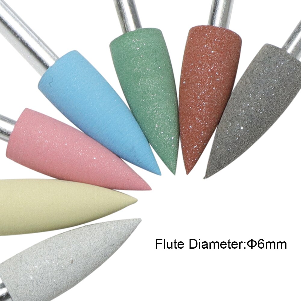1 st 7 färg polerare buffert nagelborr silikon kuspidal elektriska nail art verktyg fräs för manikyr chgj 01-1