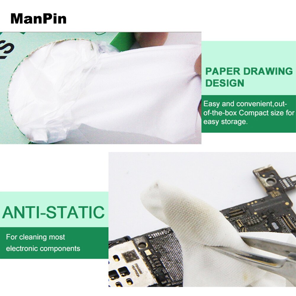 50pcs/Box Cleaning Cloth Dust Removing Cleanroom Wipers Electronics Mobile Phone Computer LCD Screen Cameras Lens Repair Tools