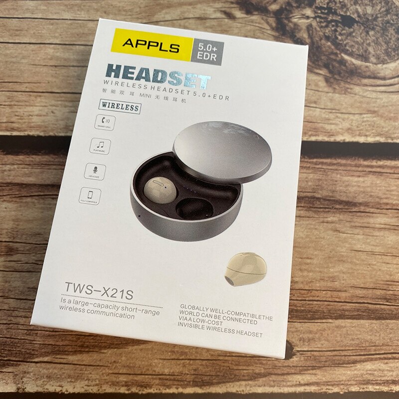 X21s sem fio bluetooth 5.0 mini esportes fone de ouvido com caso de carregamento preto