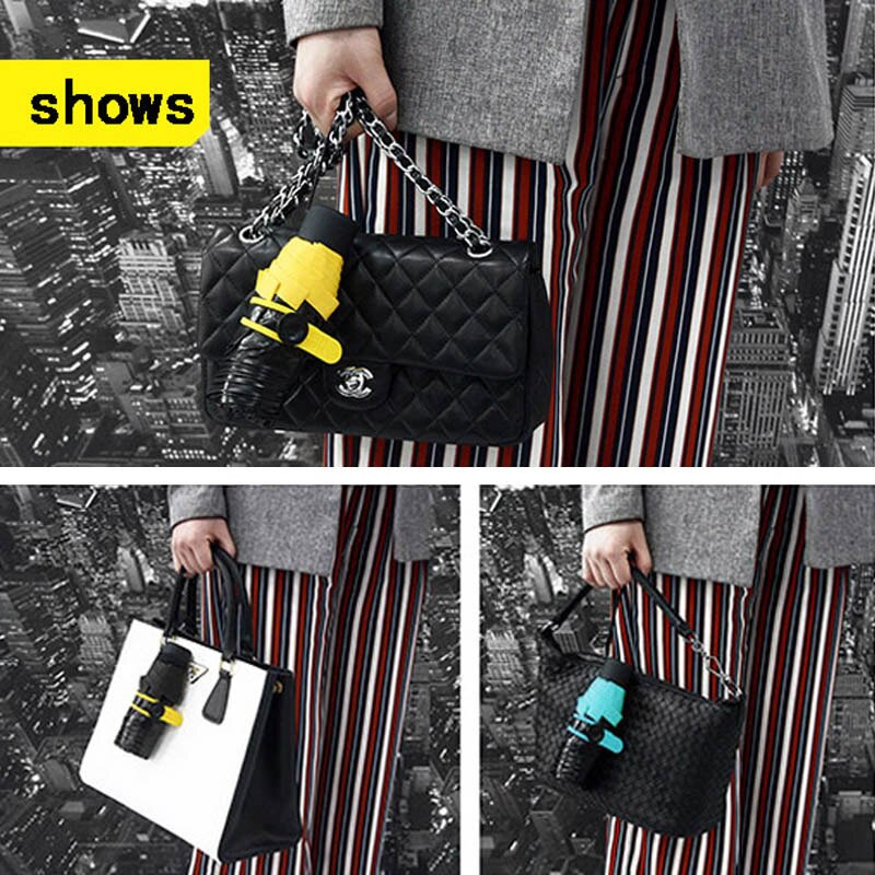 Mini Umbrella Folding Parasol Sunny Anti UV Small Pocket Umbrellas Rain Women Year Paraguas Mujer Sombrilla Ombrello