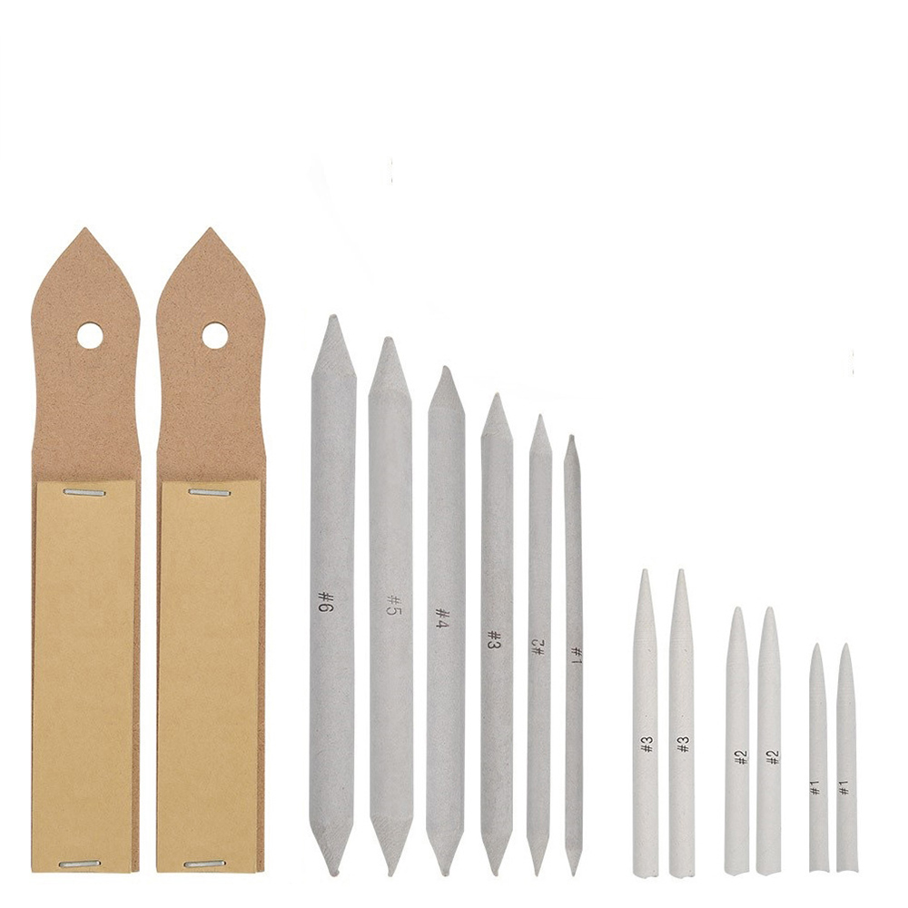 14Pcs White Drawing Charcoal Sketcking Tool Set Drawing Shading Tools for Sketch Art Blending Smudge Stump Stick: Default Title