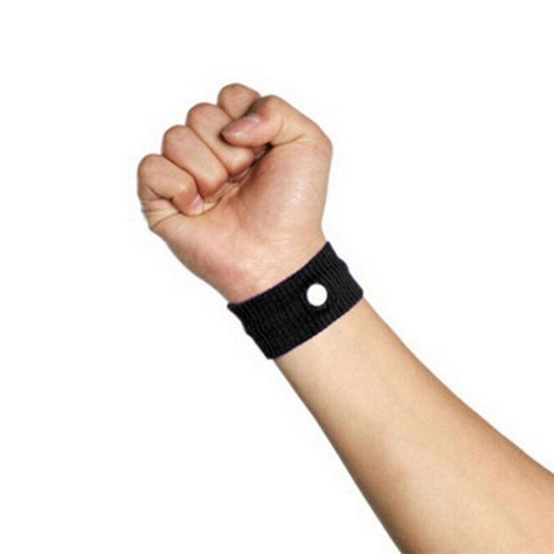1Pc Fabric Elastic Anti Nausea Wristbands Reusable Wrist Band Sickness Travel Sea Car Anti Sickness Motion: Black
