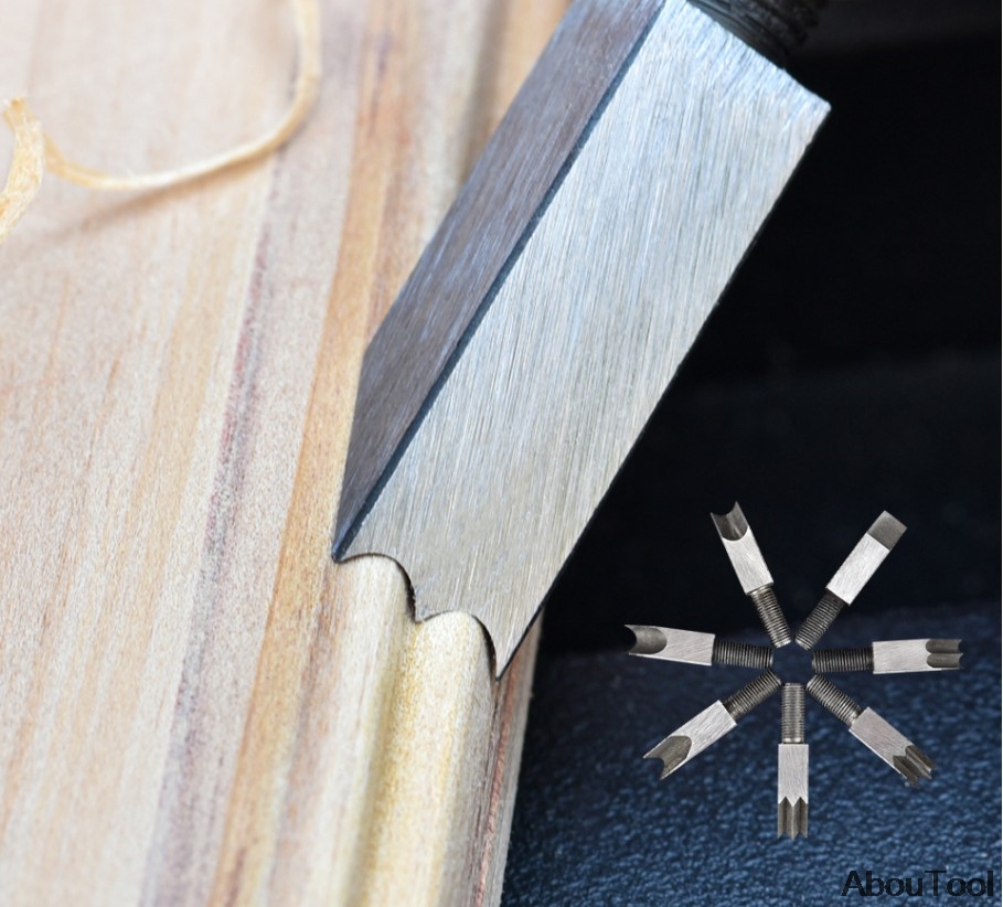 Edge Corner Planer 45 Degree Bevel Planer Chamfering Trimming Hand Planer Woodworking DIY Tool with Cutter head Woodworking Kits: 7pcs cutter head