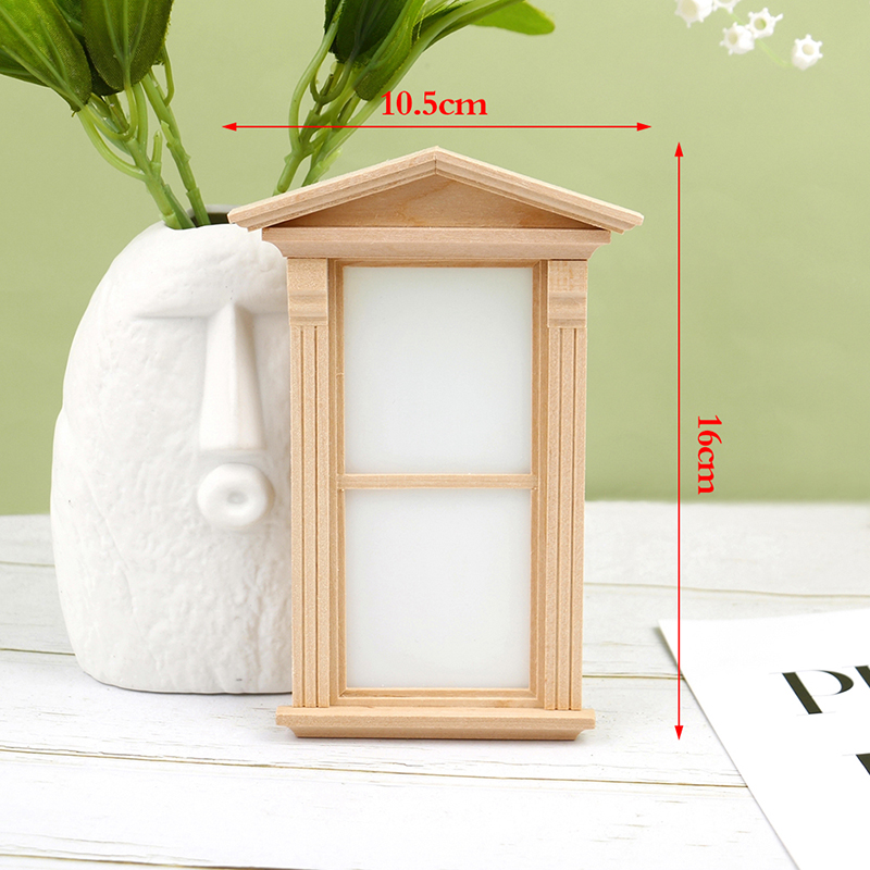 1/12 Poppenhuis Miniatuur Hout Externe Enkele Deur Houten Raamkozijn Diy Accessoires Pophuis Meubels Speelgoed Multi Stijlen: Blauw