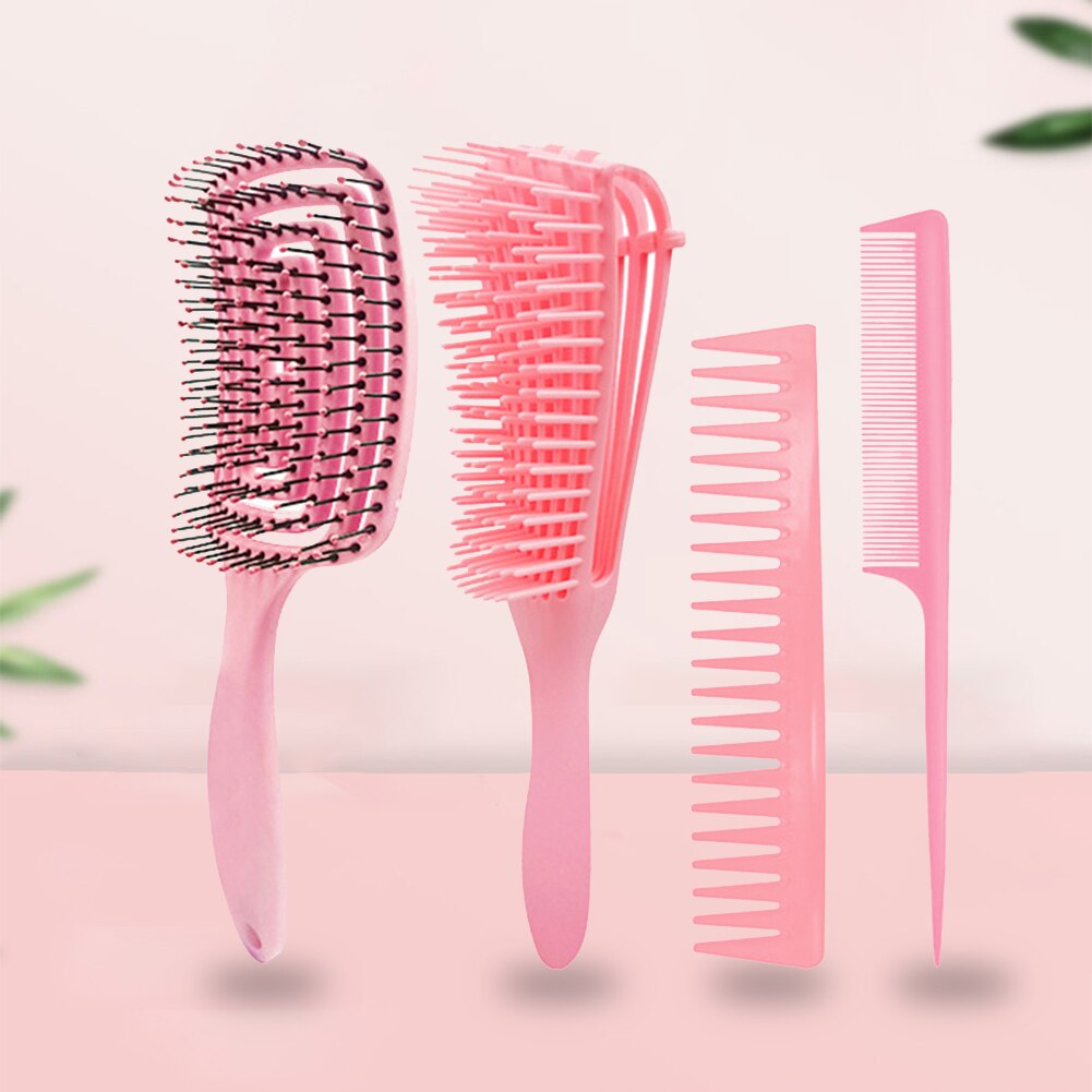 4 stücke Haar Pinsel Friseur Kopfhaut Massage Krake Kamm Glatte Haar Spitzen Schwanz Kamm Haribush für Frauen Männer