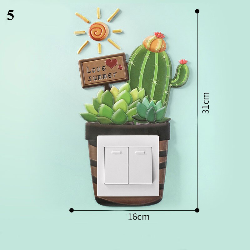 3D Cartoon Animal Switch Sticker Cartoon Room Decor luminous Stickers Home Switch Cover Wall Light Socket Stickers Decoration: 5