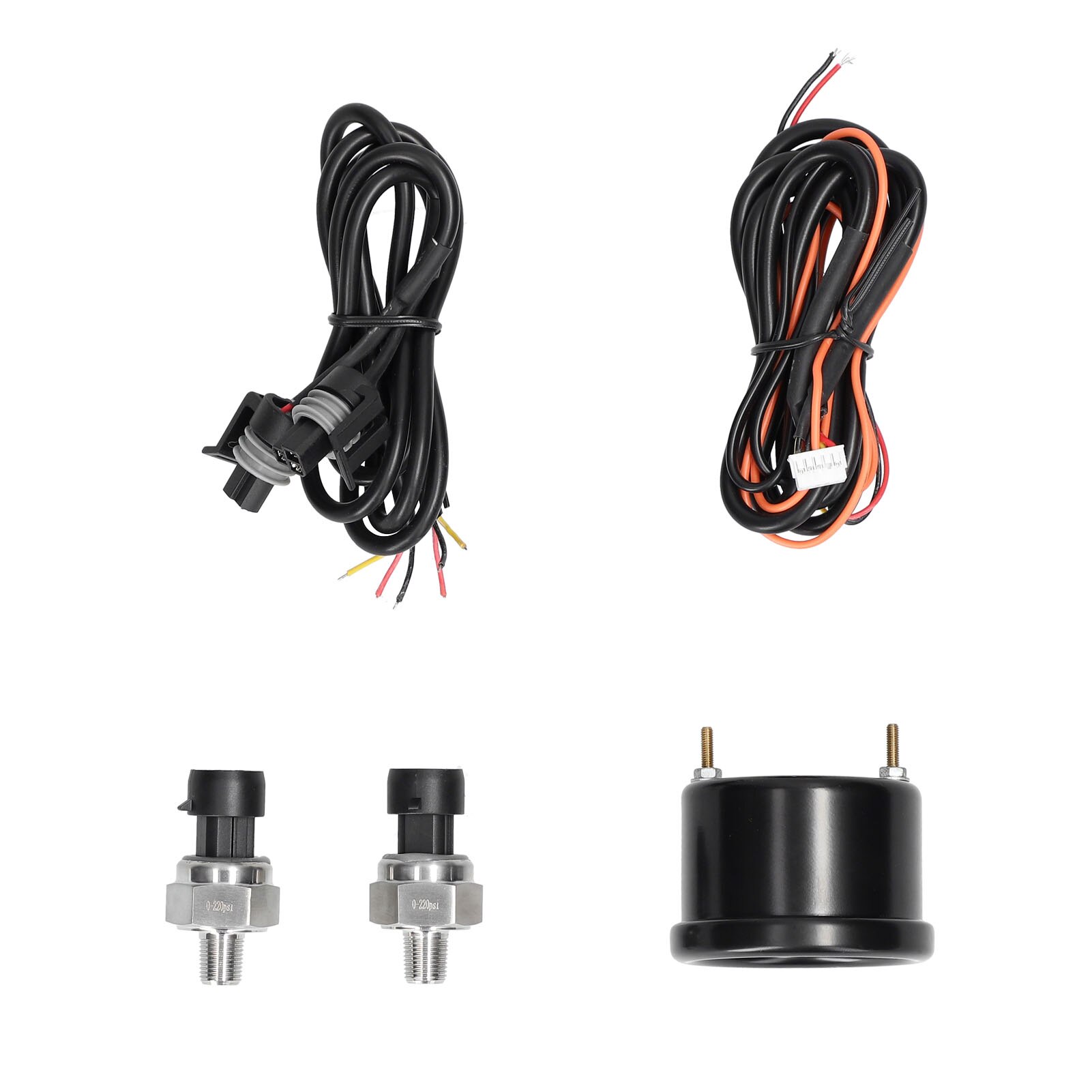 Dual Display Air Pressure Guage with 2pcs 1/8NPT Sensors LED Digital Air Suspension Gauge 0-220PSI