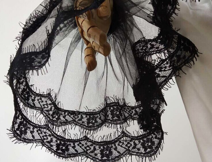 Vrouwen Zwarte Kleur Vintage Kant Handschoen Dame Nep Kant Arm Mouw Zwarte Nep Mouw Vingerloze Handschoen R1046