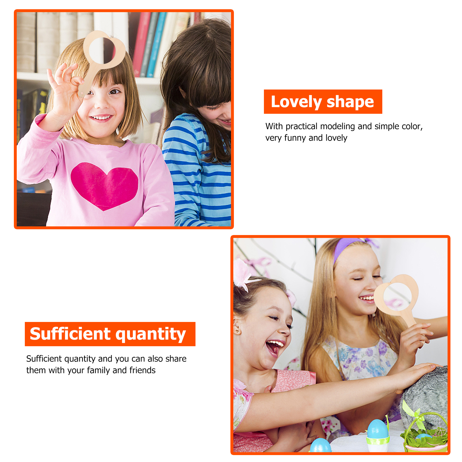 10pcs DIY Mirror Unique Blank Party Kids DIY Painting Mirror DIY Materials DIY Wooden Mirror