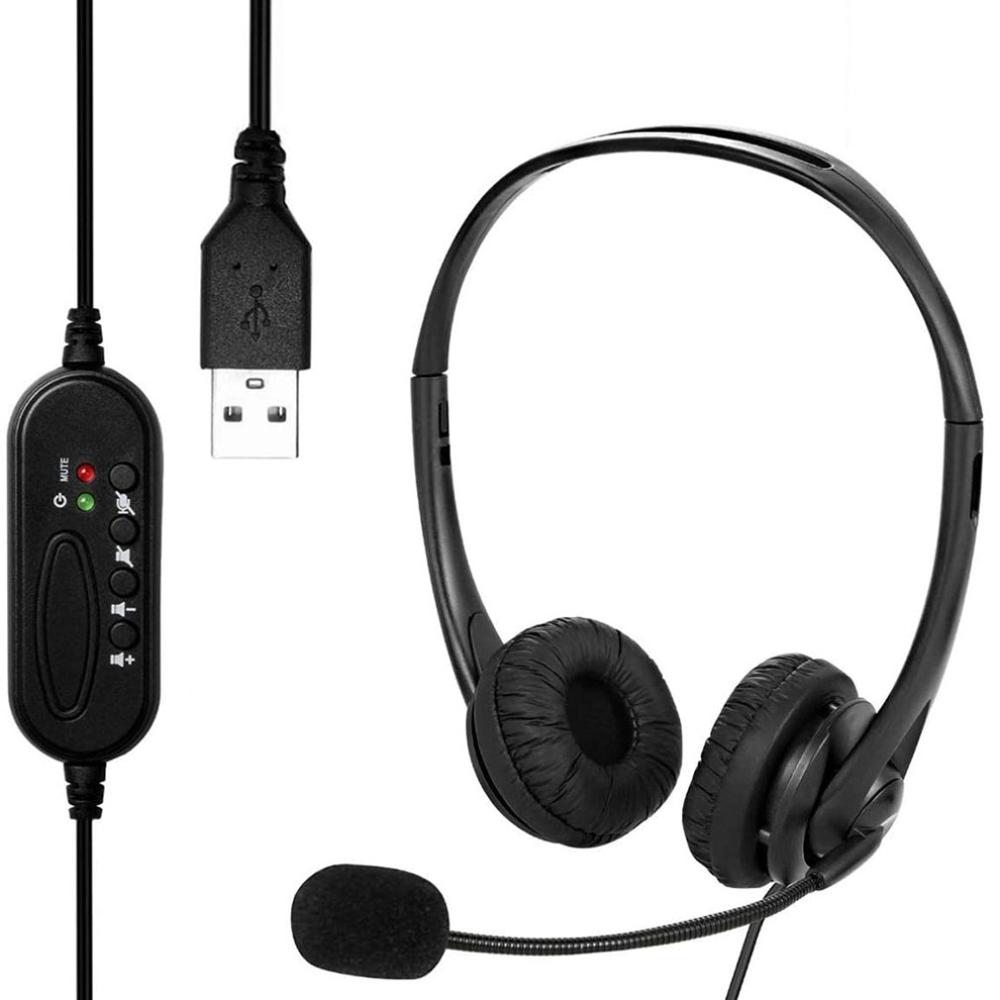 Usb Phone Headset Binaural Call Center Operator Telephone Headset Customer Service Headset Computer Usb Headset