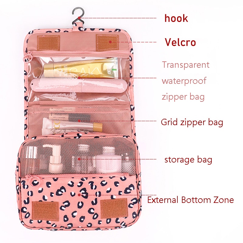 Multi-Function Travel Cosmetic Bag Waterproof Toiletries Storage Bag Cosmetics Storage Travel Kit Ladies Beauty Bag