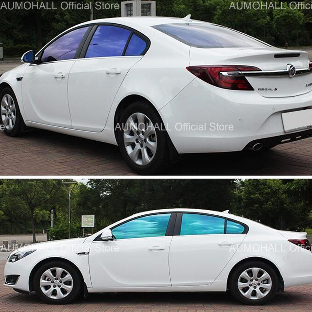 50x300cm Blue Chameleon VLT 67% Car Side Window Tint, Solar Film Shades Sticker Tinting Foils, Blue Change to Green