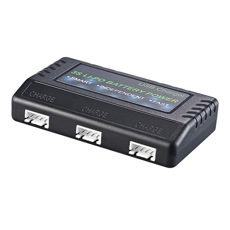 Cargador de batería li-po de 11,1 V, Cable USB, caja de cargador equilibrada para baterías 3S, paquete de batería de polímero de litio