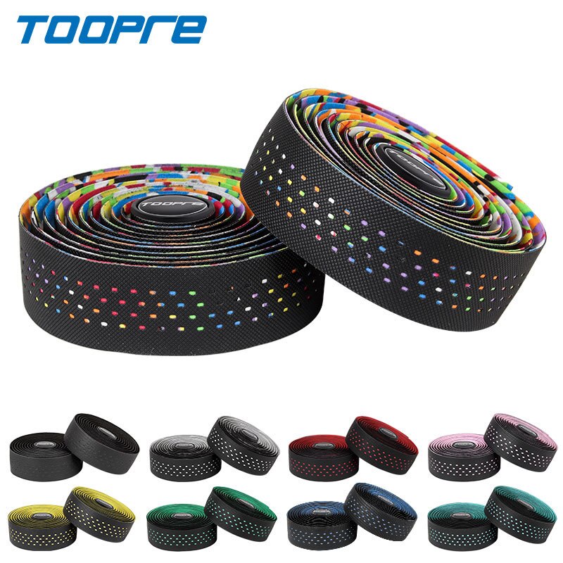 TOOPRE road handlebar strap bicycle strap non-slip breathable sweat-absorbing silicone curved perforated handlebar strap