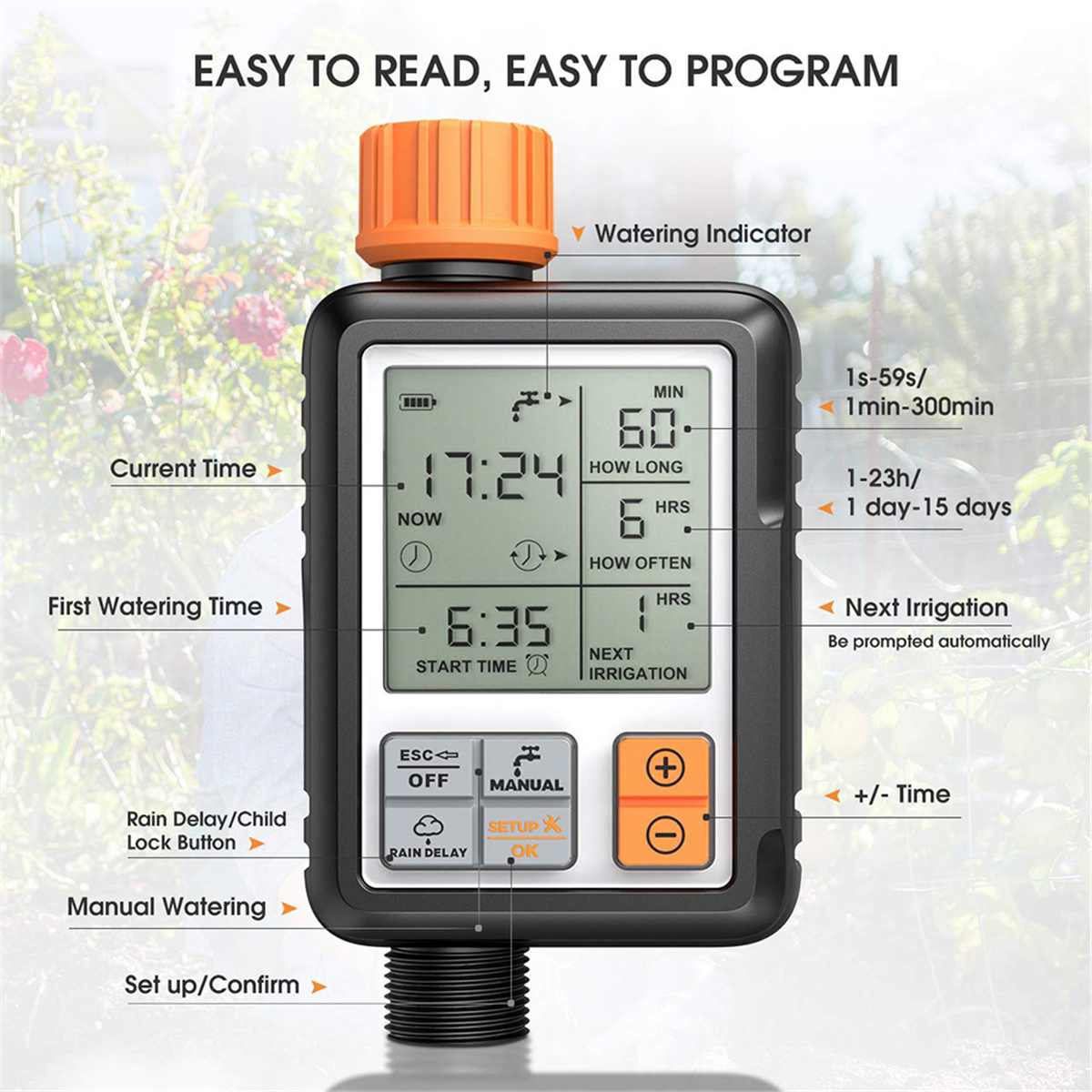 Automatic Programmable Digital Water Timer 3" Larg... – Vicedeal