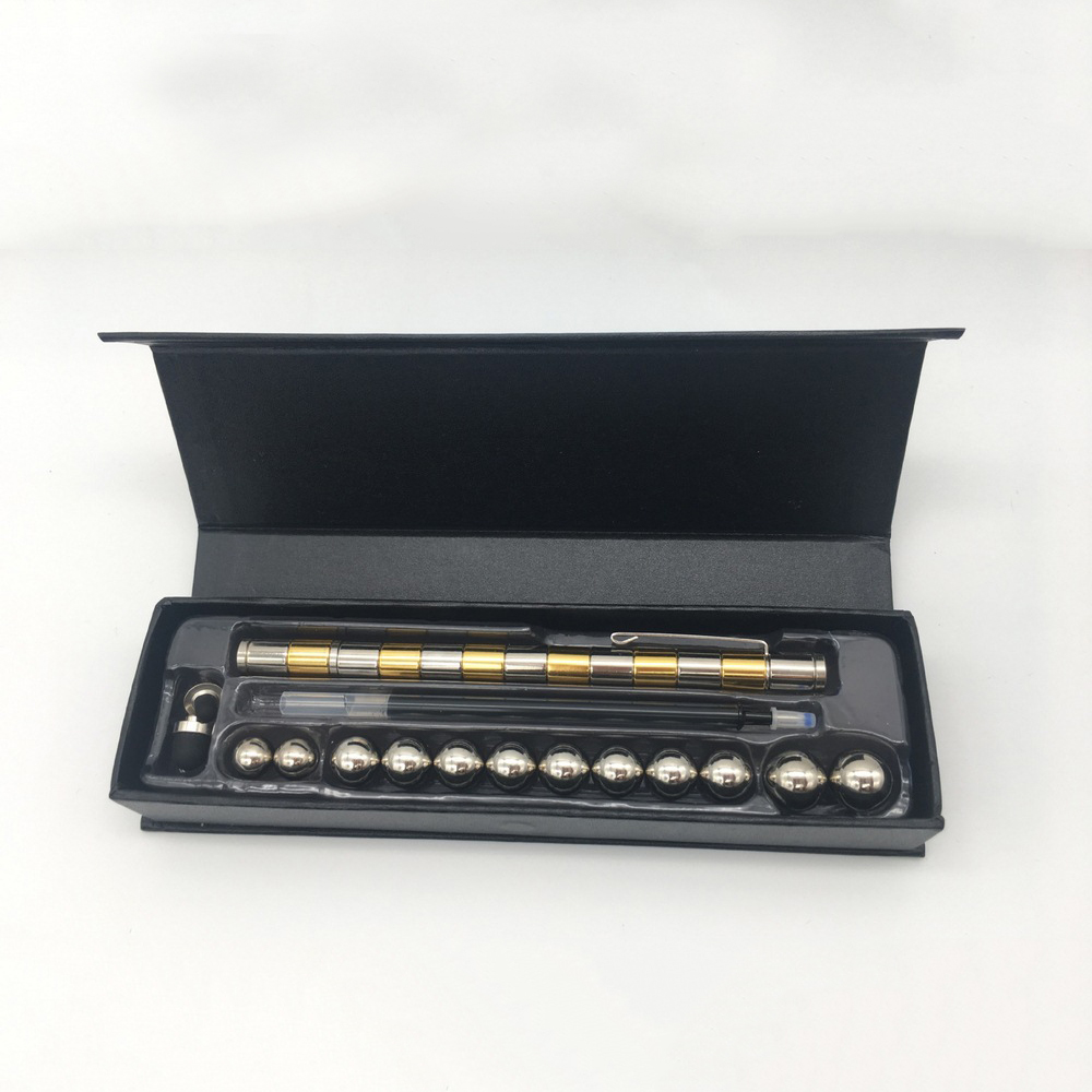 Stylo magnétique multifonction à pression, support amusant pour tablette, , aimant en métal,: Gold and silver