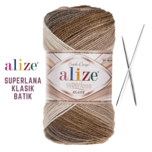 Alize Superlana Classic Batik Knitting Yarn Crochet Yarn Acrylic Yarn Soft Yarn Multicolour Yarn Superlana Klasik Batik