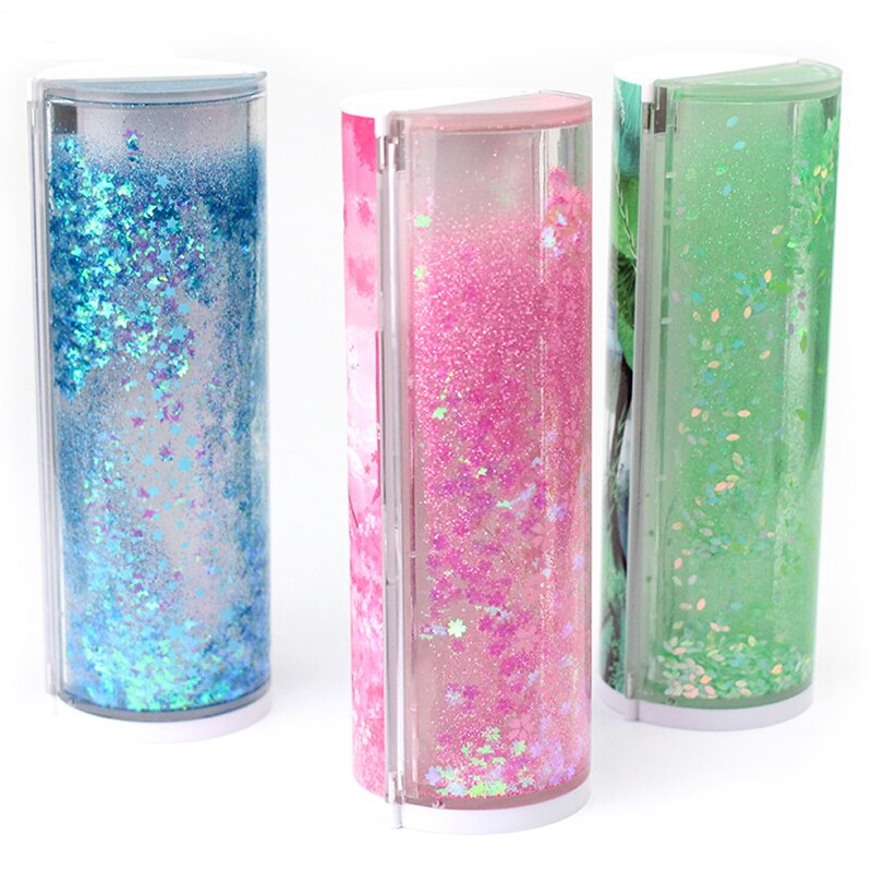 dernier papier de verre translucide sac à crayons multi-fonction cylindre papeterie école porte-stylo rose bleu calculatrice
