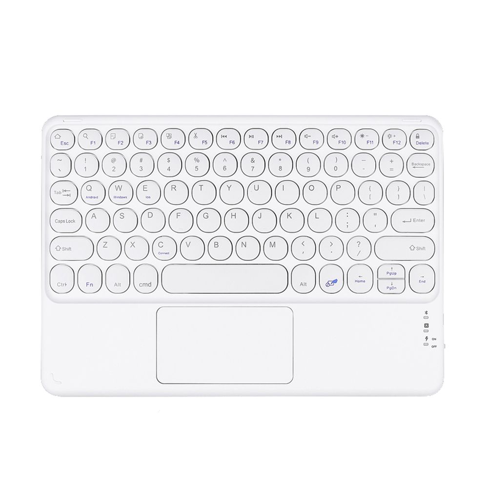 Ultra-Thin Wireless Bluetooth Keyboard and Mouse Combo Rechargeable Touchpad for iPad Xiaomi Samsung Tablet Android IOS Windows: White Keyboard