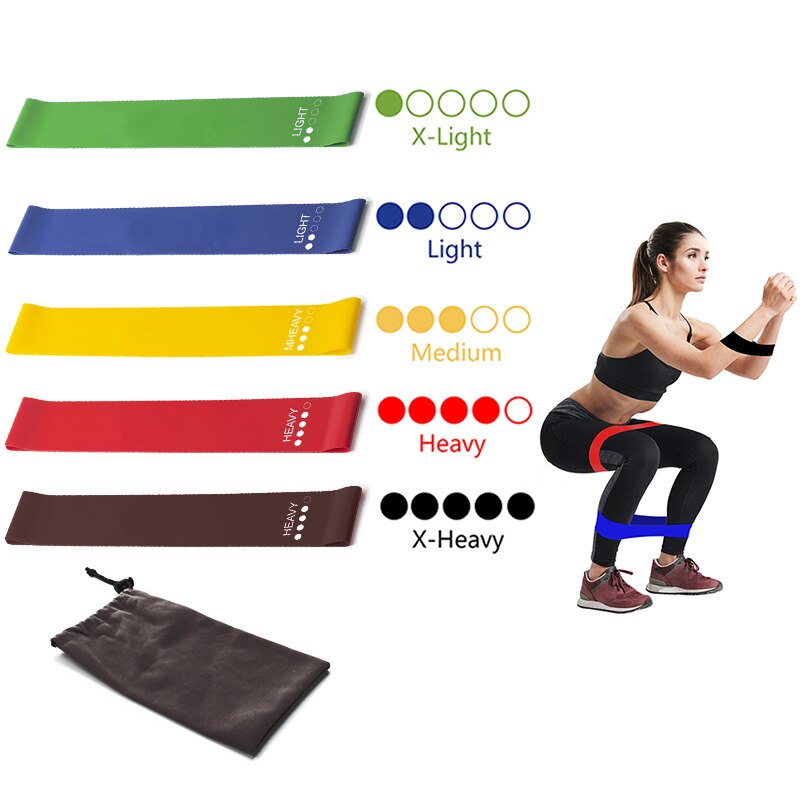 Faixas de resistência de yoga definir 5 níveis elástico loop exercício banda para casa ginásio fitness treinamento de força fisioterapia treino