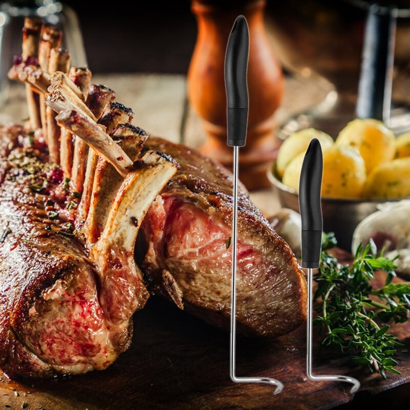2 sett grisehale mat turner svømmeføtter kroker-alternativ til tang, bbq grille spatel grillgaffel erstatning ristebørste