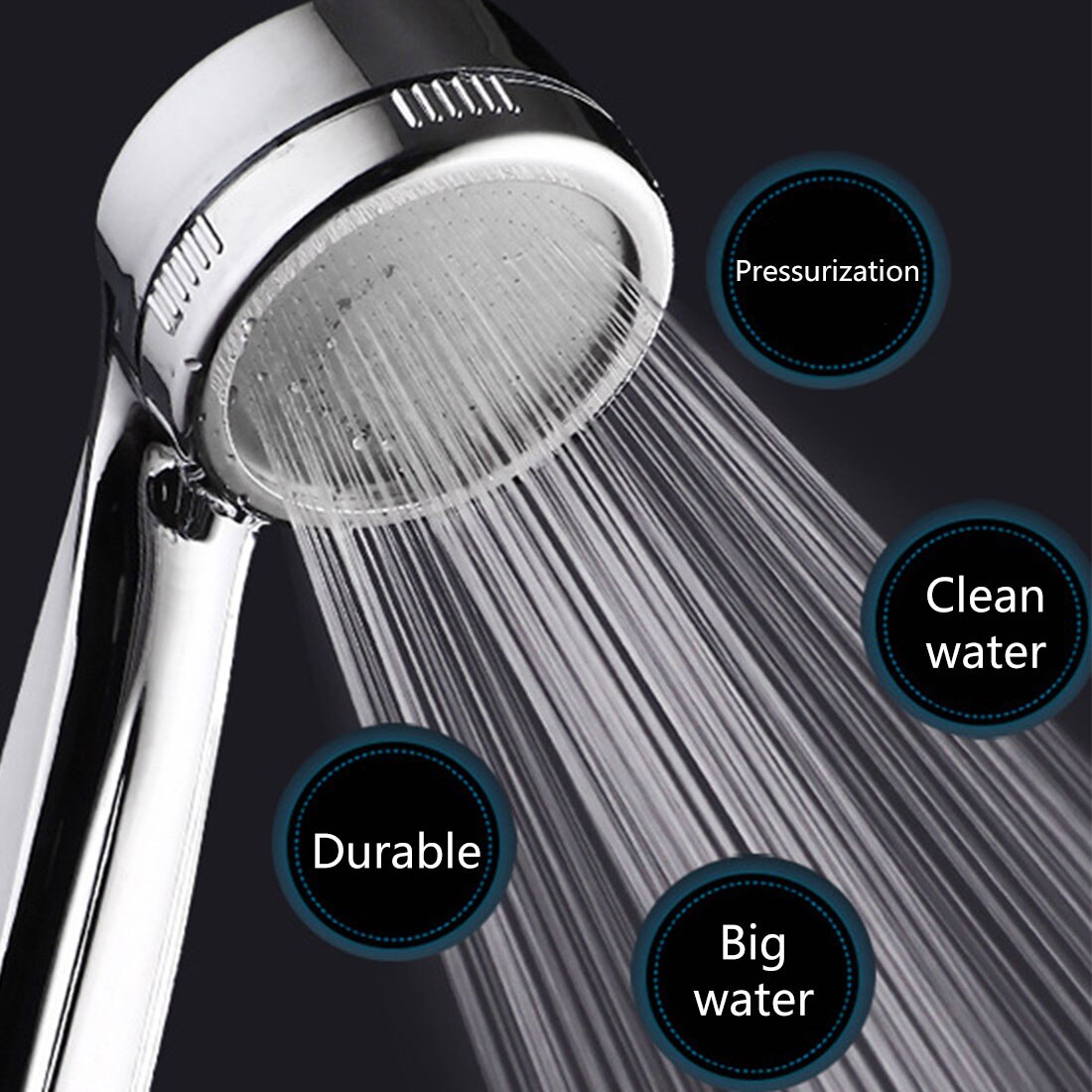 Bad bruser justerbar jetting brusehoved højtryksbesparende vand badeværelse anion filter bruser spa dyse brusehoved