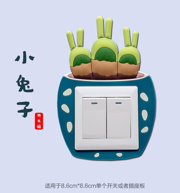 cute Luminous Cartoon switch sticker watermelon Strawberry orange pineapple for Home Decorations Cartoon Wall Sticker: 5