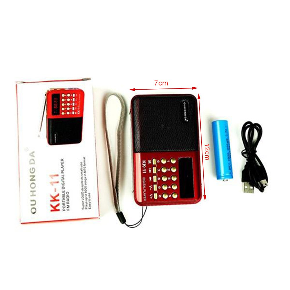 Fm-radio-lautsprecher, tragbarer digitaler fm-usb-tf-lautsprecher für  mp3 wiedergabegeräte, wiederaufladbarer akku, mini-tragbares radio: Default Title