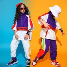 Enfants salle de bal Jazz danse Costumes veste ample pantalon hip-hop vêtements garçons danse moderne scène vêtements Concert rue tenues