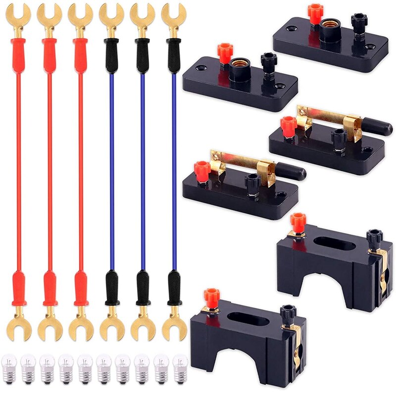 Labs Physics Experiment Basic Beginner Circuit Kit, Including Interconnect Circuit Wire,Single Pole Single Throw Switch
