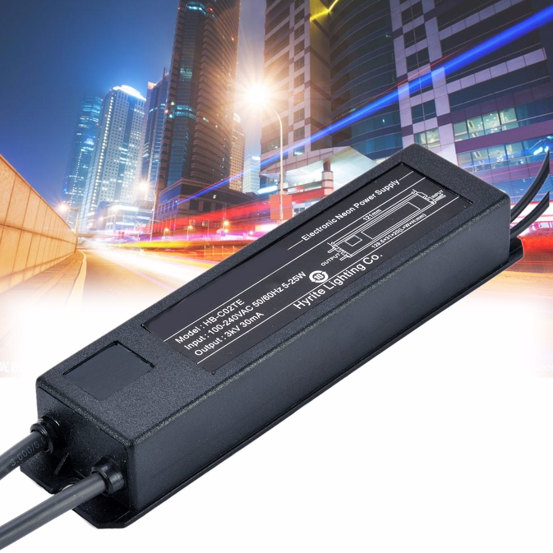 Electronic Neon Transformer Neon Light Sign Electronic Transformer Power Supply HB-C02TE 3KV 30mA 5-25W with Cable