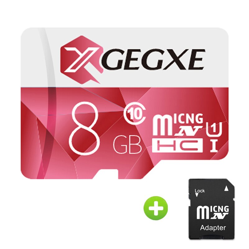 Xgegxe Microsd 32 Gb Geheugenkaart 8 Gb 16 Gb 64 Gb 128 Gb 256 Gb Micro Sd-kaart C10 98 Mb/s Tf Card Flash Drive Voor Smartphone: 8GB-Adapter