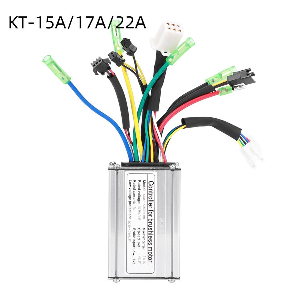 36v/48v elcykel kt controller 9 tube squarewave 15a/17a/22a controller för e-bike 250w/350w/500w motor konverteringssats