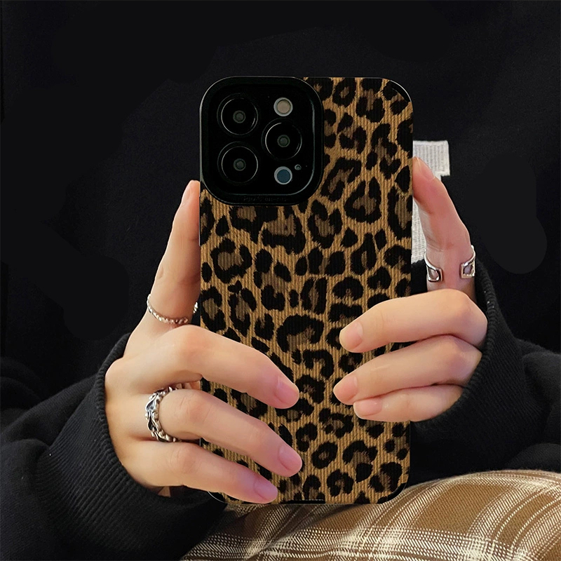 Coque de téléphone à imprimé léopard marron INS, étui souple antichoc pour iPhone 15 12 13 14 11 Pro Max MiNi 7 8 Plus X XS XR SE